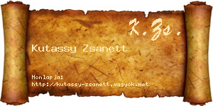 Kutassy Zsanett névjegykártya